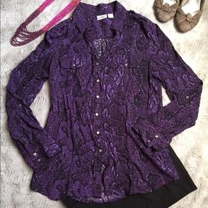 ❌(stolen) Purple Snakeskin Button Down Beauty